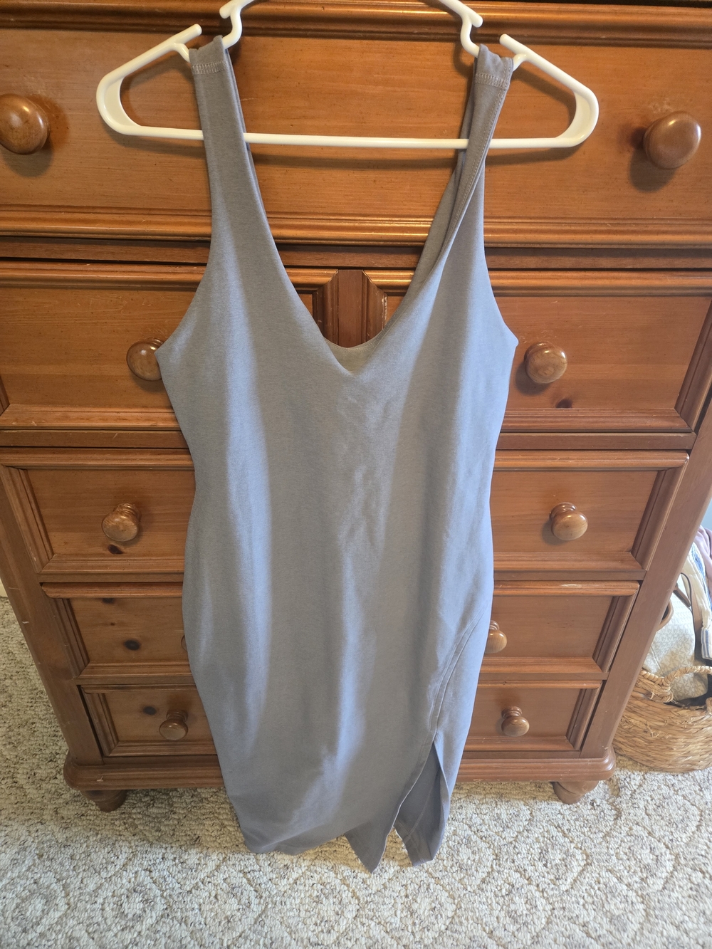 Beyond Yoga Soft Blue V-Neck Dress